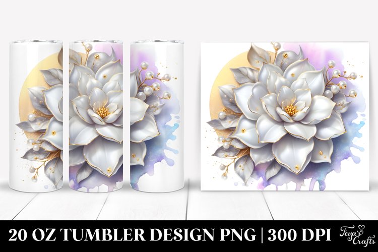 Shiny Gardenia Splash Tumbler example image 1
