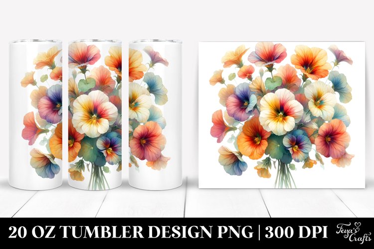 Colorful Nasturtium Bouquet Tumbler