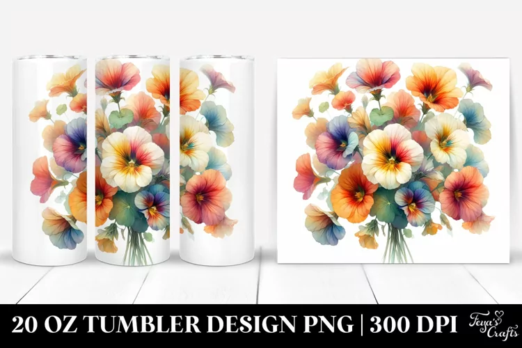 Colorful Nasturtium Bouquet Tumbler