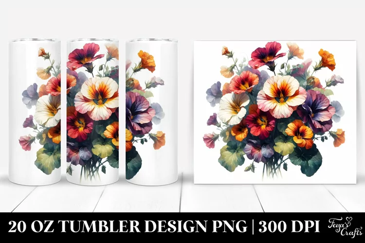 Colorful Nasturtium Bouquet Tumbler