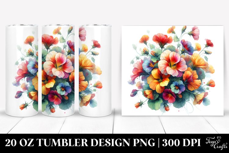 Colorful Nasturtium Bouquet Tumbler example image 1