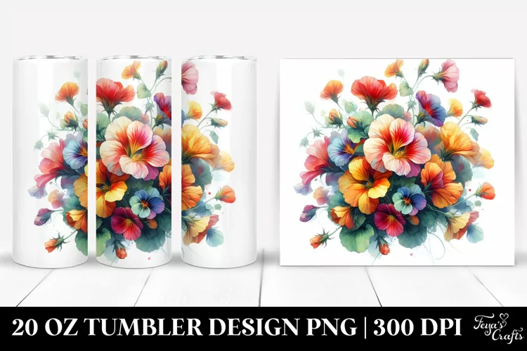 Colorful Nasturtium Bouquet Tumbler