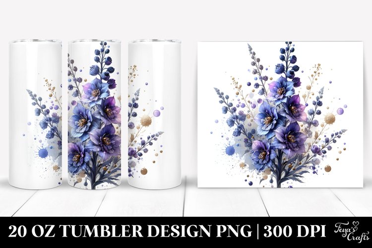 Glossy Delphinium Tumbler example image 1