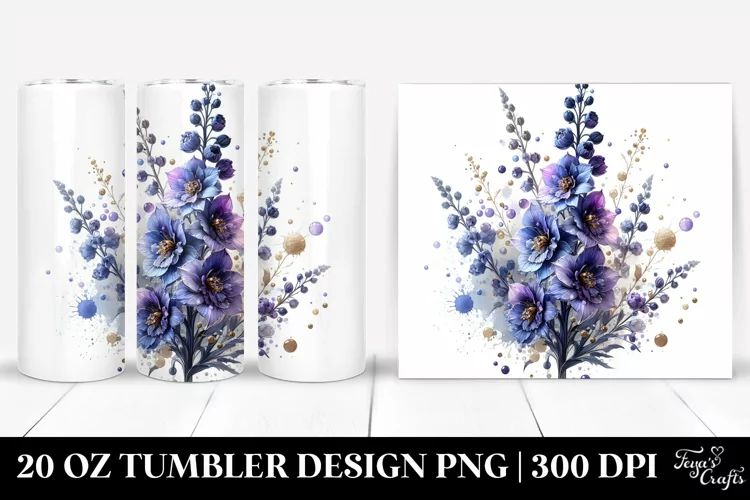 Glossy Delphinium Tumbler