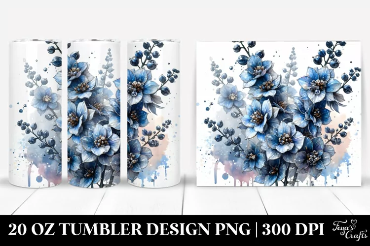 Glossy Delphinium Tumbler
