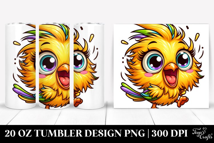 Colorful Enthusiastic Baby Canary Tumbler example image 1