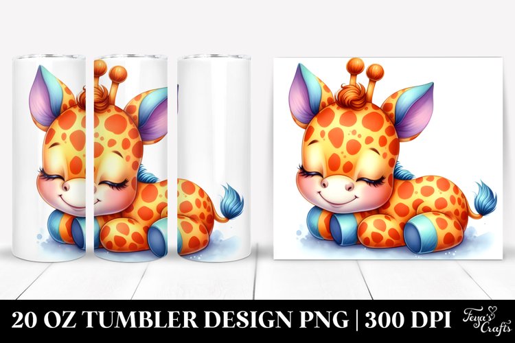 Colorful Cute Baby Giraffe Tumbler