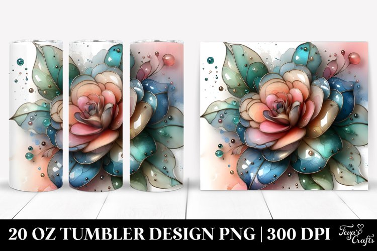 Pastel Shiny Camellia Clipart 20 Oz Tumbler