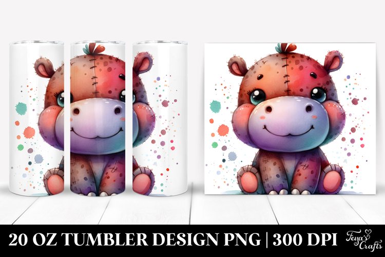 Colorful Baby Hippo|20 Oz Tumbler example image 1
