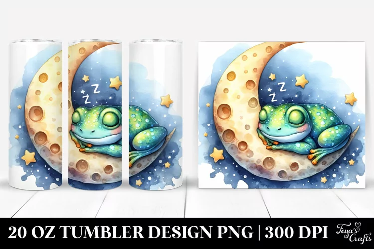 Colorful Baby Frog on the Moon|20 Oz Tumbler