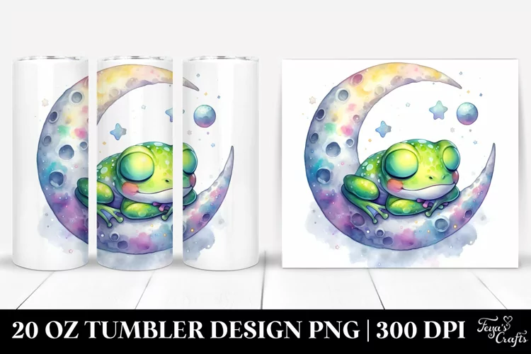 Colorful Baby Frog on the Moon|20 Oz Tumbler