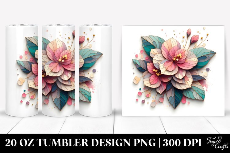 Colorful Wooden Zinnia Clipart | 20 oz Tumbler
