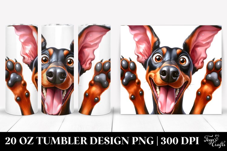 Crazy Doberman Pinscher | 20 Oz Tumbler example image 1
