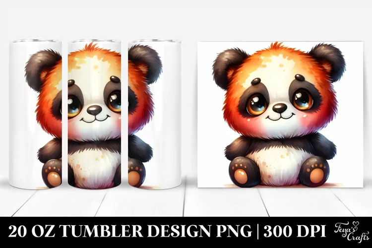 Vibrant Plush Panda | 20 Oz Tumbler