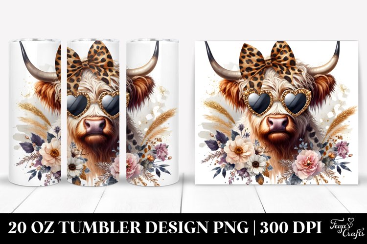 Elegant Highland Cow, High-Res 20 Oz Tumbler example image 1