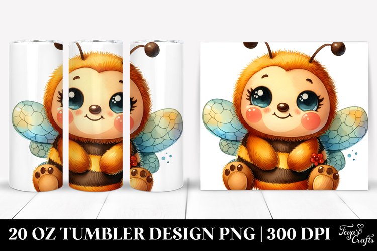 Vibrant Colorful Plush Bee | 20 Oz Tumbler example image 1