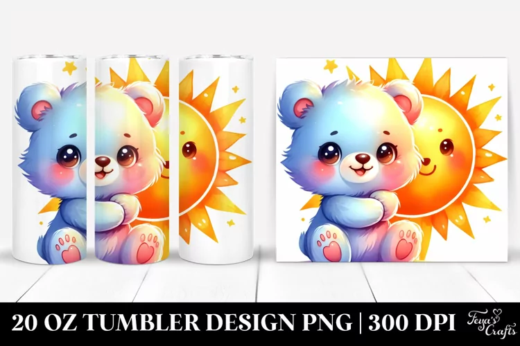 Colorful Small Baby Bear Tumbler