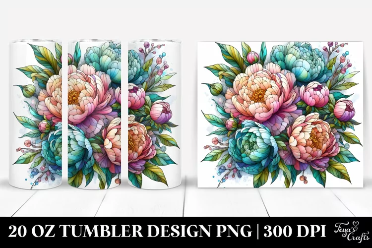 Stained Peonies | 20 oz Tumbler