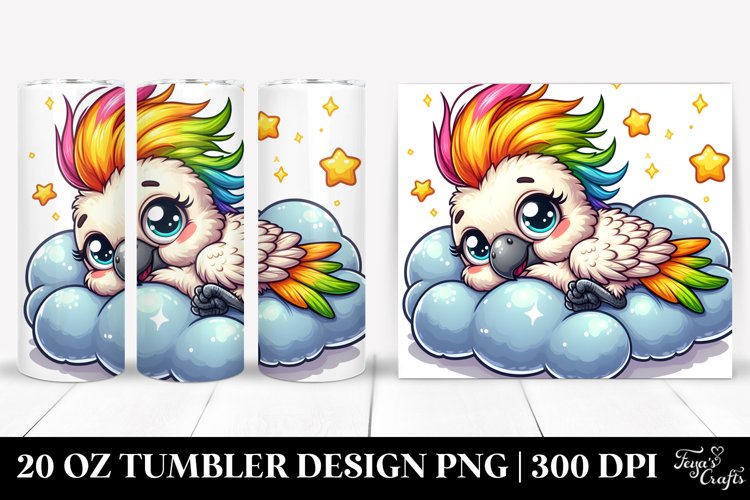 Colorful Baby Cockatoo Tumbler example image 1