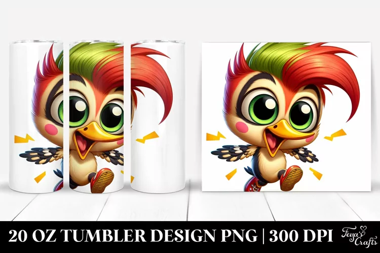 Cute Cartoon Baby Woodpecker | 20 oz Tumbler