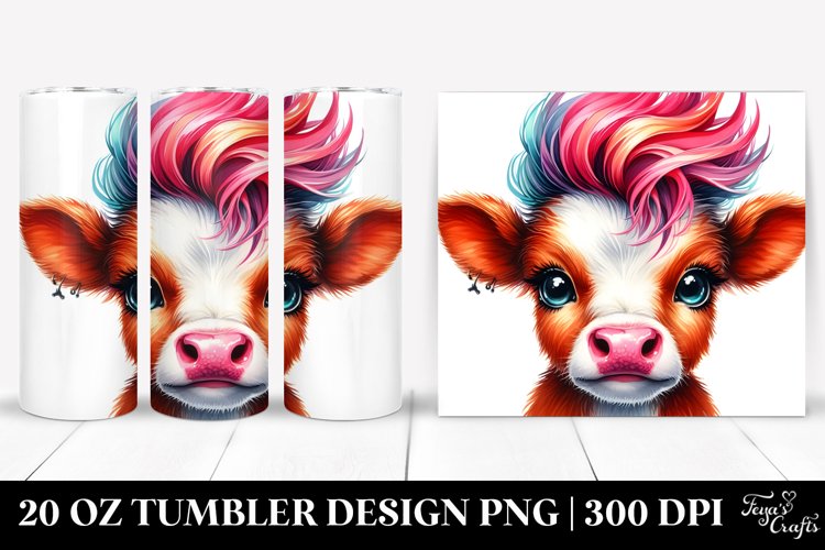 Cute Baby Cow 20 Oz Tumbler example image 1