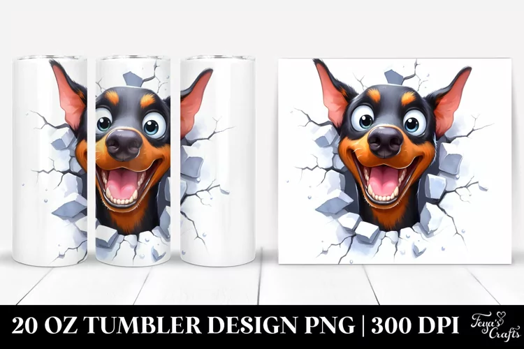 Crazy Watercolor Doberman | 20 oz Tumbler