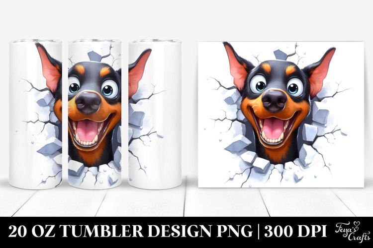 Crazy Watercolor Doberman | 20 oz Tumbler