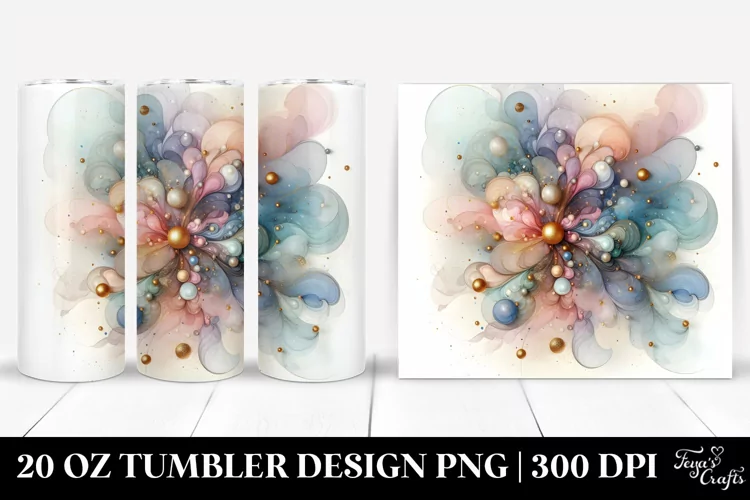 Abstract Shiny Cosmos in Pastel Shades, 20 Oz Tumbler