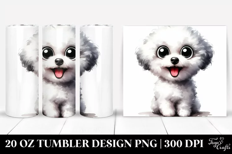Crazy Watercolor Bichon Frise | 20 oz Tumbler