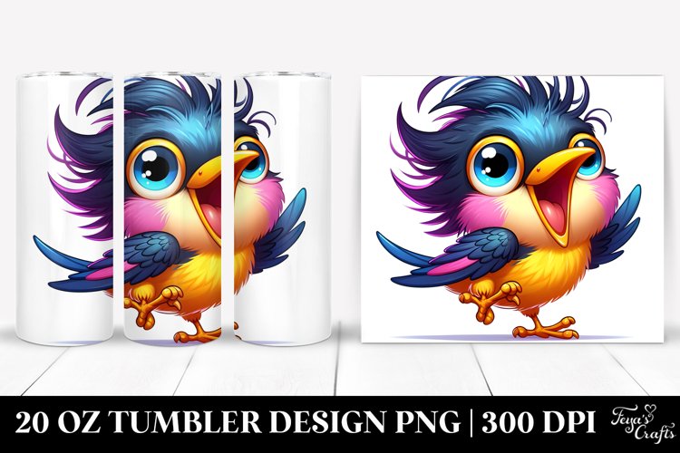 Colorful Crazy Starling | 20 oz Tumbler example image 1