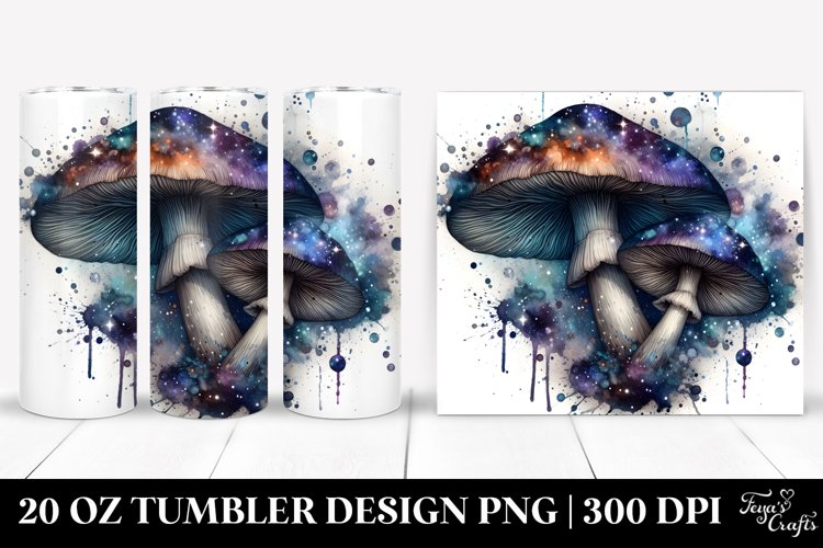 Mystical Mushroom Watercolor Splash | 20 oz Tumbler
