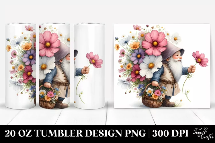 Detailed Watercolor Gnome Cosmos | 20 Oz Tumbler