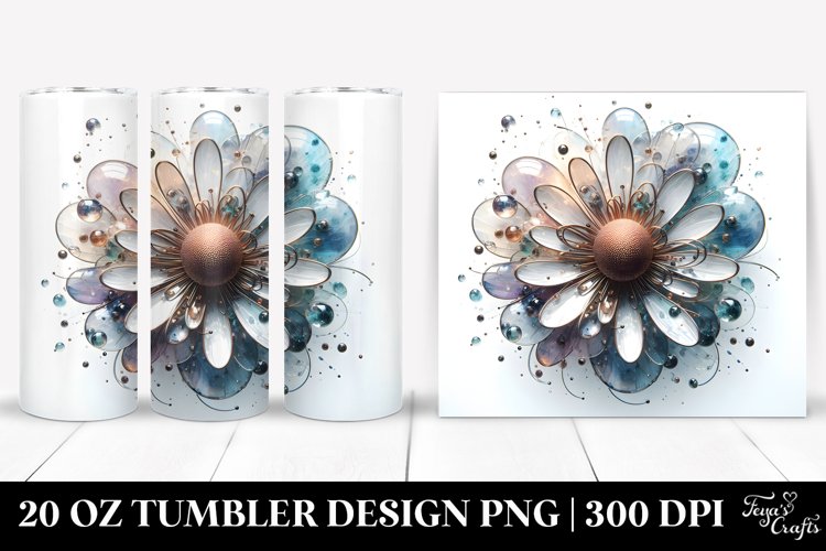 Shiny Daisy with Round Splash | 20 Oz Tumbler example image 1