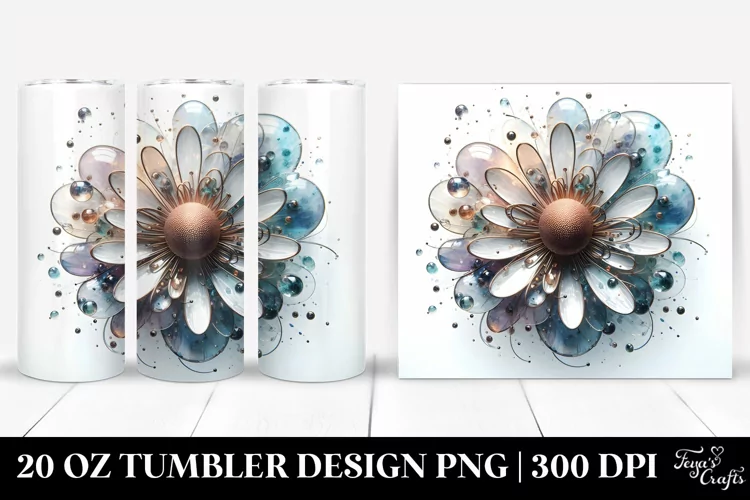 Shiny Daisy with Round Splash | 20 Oz Tumbler