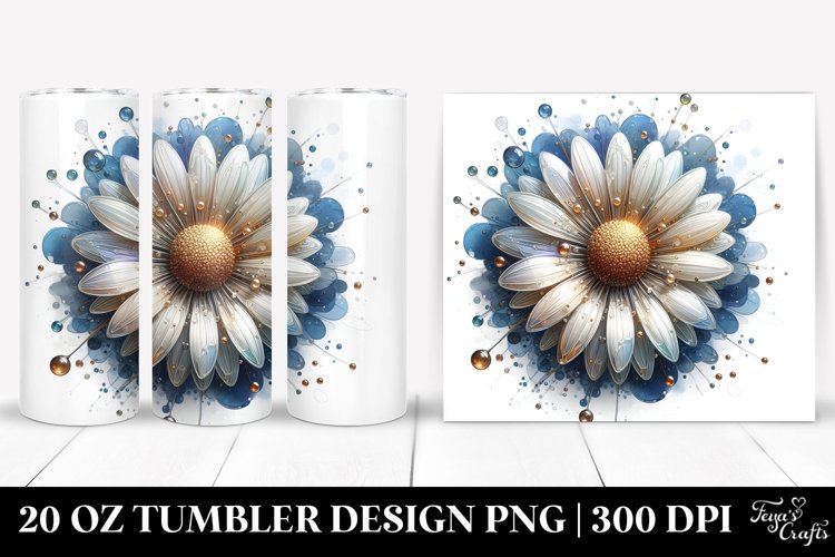 Shiny Daisy with Round Splash | 20 Oz Tumbler example image 1