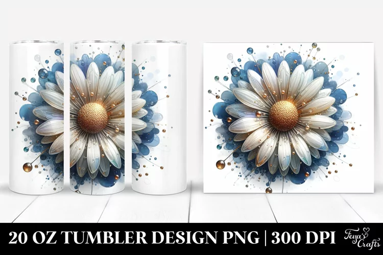 Shiny Daisy with Round Splash | 20 Oz Tumbler