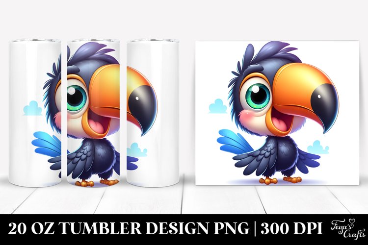 Colorful Baby Toucan Tumbler example image 1