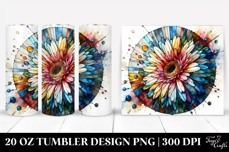 Stained Gerbera Tumbler