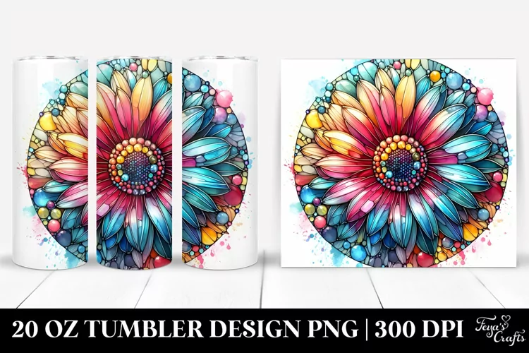 Stained Gerbera Tumbler