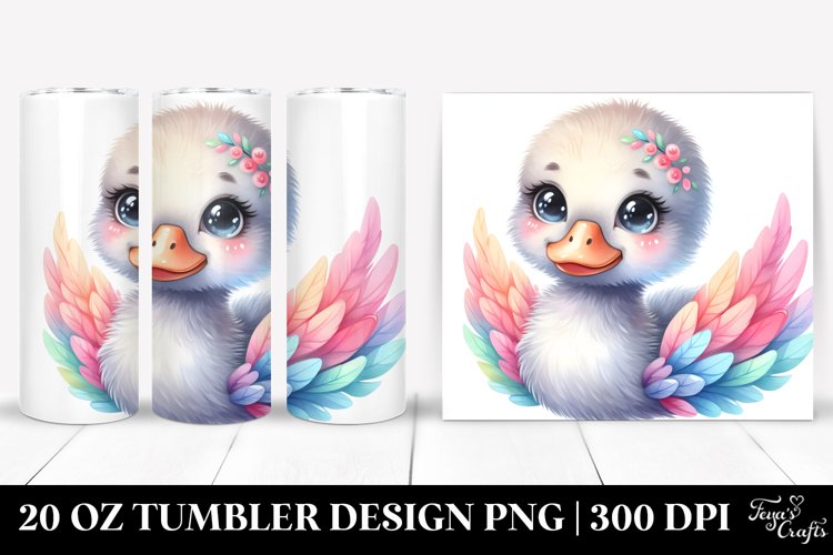 Colorful Baby Swan Smiling | 20 Oz Tumbler