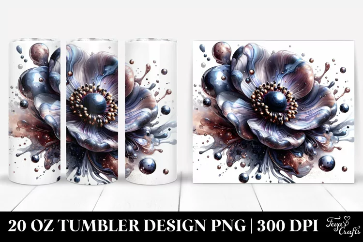 Glossy Anemone Marble Splash | 20 Oz Tumbler