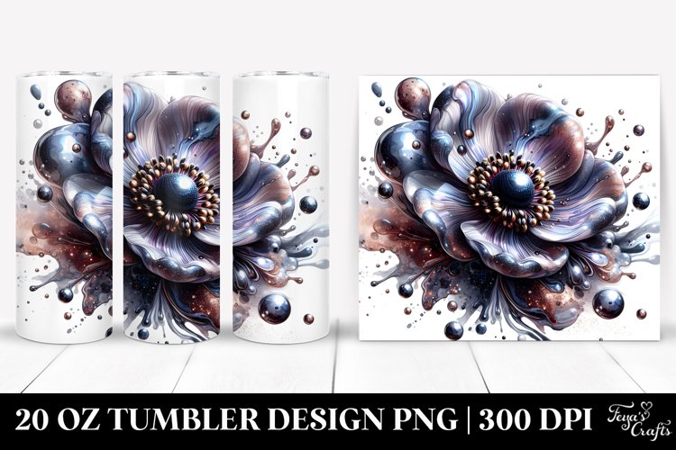 Glossy Anemone Marble Splash | 20 Oz Tumbler example image 1