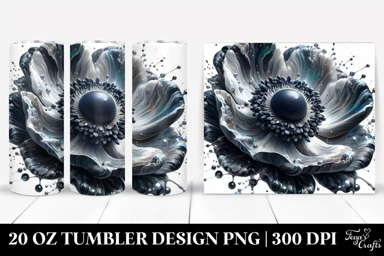 Glossy Anemone Marble Splash | 20 Oz Tumbler