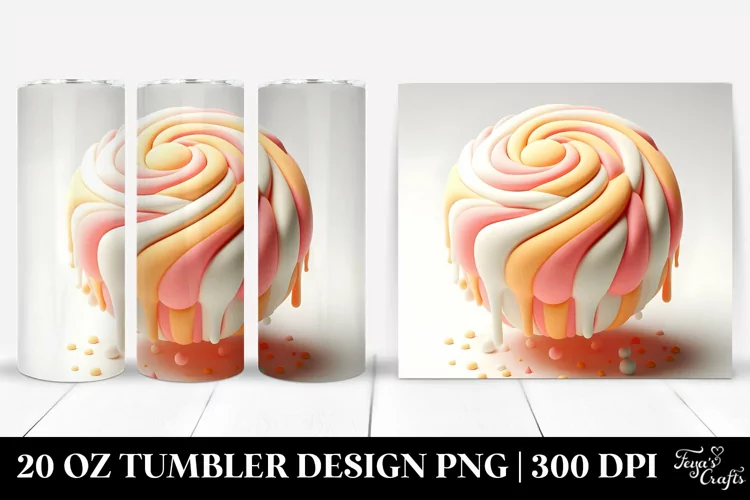Simple Martzipan Design with Melting Edges, 20 Oz Tumbler
