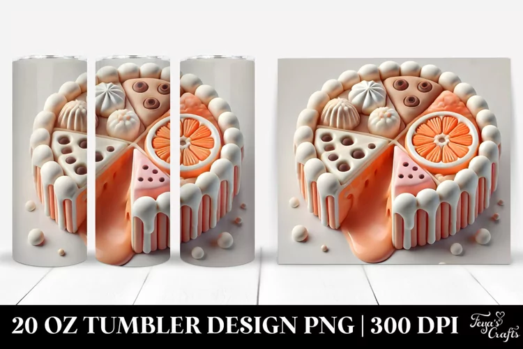 Simple Martzipan Design with Melting Edges, 20 Oz Tumbler