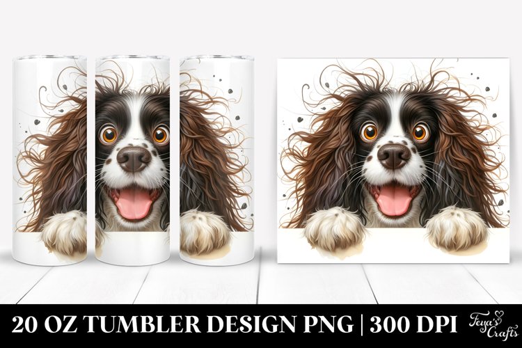 Colorful Funny Springer Spaniel | 20 oz Tumbler example image 1