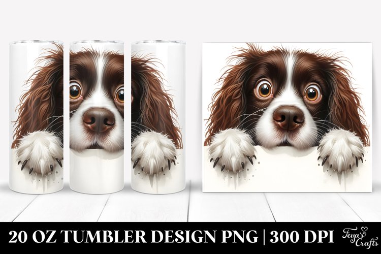 Colorful Funny Springer Spaniel | 20 oz Tumbler example image 1