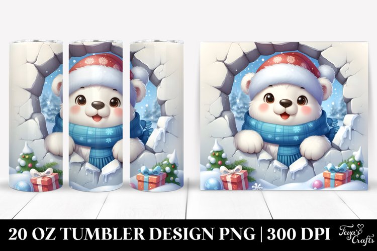 Cute Baby Polar Bear Clipart 20 Oz Tumbler