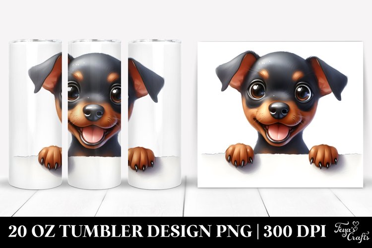 Colorful Funny Doberman Pinscher | 20 oz Tumbler example image 1