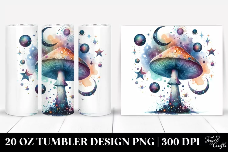 Magical Celestial Mushroom Splash 20 Oz Tumbler